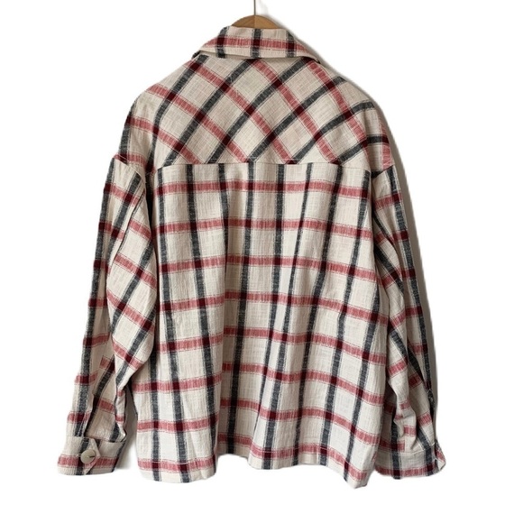 NEW ZARA Italian Fabric Plaid Over-Sized Shacket Size Small - Picture 2 of 7